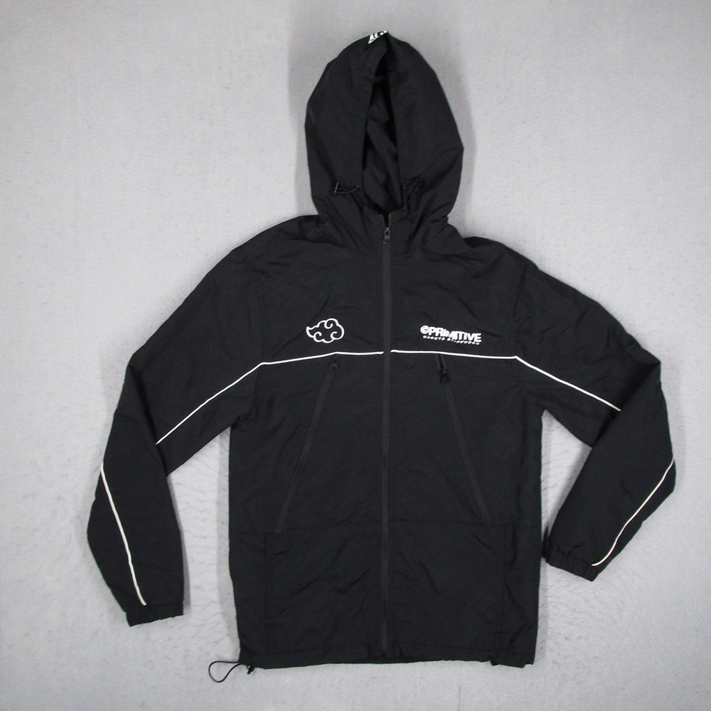 Primitive Naruto Shippuden Itachi Uchiha Windbreaker Jacket Mens Small Black Zip